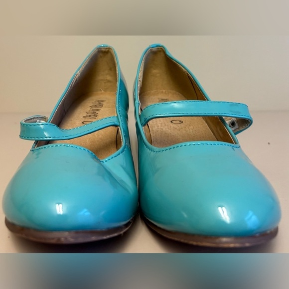 Mari Mari Teal patent leather Mary Janes Low-Heeled Pumps Glossy Finish size 7 - Picture 3 of 7